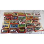 QUANTITY OF VARIOUS MATCHBOX MODELS OF YESTERYEAR & LLEDO MODEL VEHICLES INCLUDING BUSES, CARS,