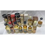 SELECTION OF VARIOUS SINGLE MALT WHISKY MINIATURES INCLUDING GLENFARCLAS, TOMINTOUL-GLENLIVET,