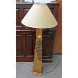 GILT SMALL STANDARD LAMP WITH SUNFLOWER DECORATION 120CM TALL