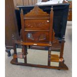 LATE 19TH CENTURY MAHOGANY OVERMANTLE WITH MIRROR 85CM TALL