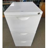 3 DRAWER METAL FILING CABINET WITH FILES,
