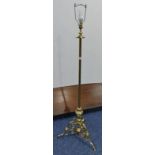 *** LOT WITHDRAWN *** BRASS STANDARD LAMP ON 3 DECORATIVE SPREADING SUPPORTS