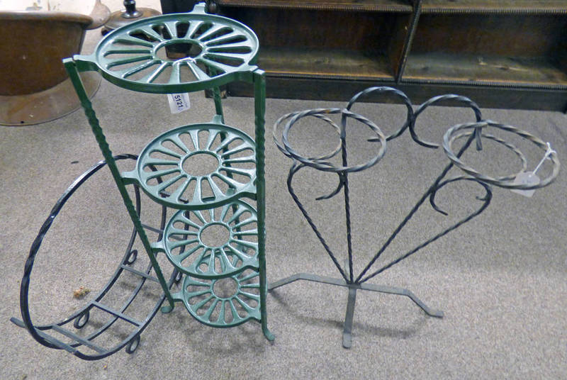 3 METAL & CAST IRON POT STANDS