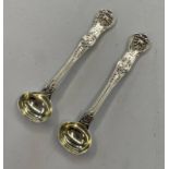 PAIR OF VICTORIAN SILVER SALT SPOONS BY WILLIAM EATON,