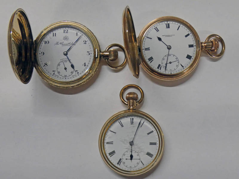 THOMAS RUSSELL & SON LIVERPOOL, GOLD PLATED FULL HUNTER POCKET WATCH,