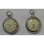 2 SILVER DOUBLE CASED POCKETWATCHES BY GEORGE SHEPHERD OF ELLON - CHESTER 1885 & CHESTER 1902.