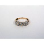 9CT GOLD DIAMOND SET RING,