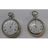 2 SILVER DOUBLE CASED POCKETWATCHES BY WILLIAM LITTLEJOHN OF ALFORD - LONDON 1862 & JAMES DAVIDSON
