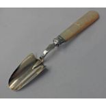 MOTHER OF PEARL HANDLED SILVER STILTON SCOOP,