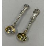 SCOTTISH SILVER SALT SPOON BY JOHN MITCHELL, GLASGOW 1834 & ANOTHER BY JOHN SAMUEL HUNT,