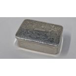 19TH CENTURY CHINESE SNUFF BOX WITH FOLIATE ENGRAVED DECORATION, 2 CHARACTER MARK TO INSIDE - 4.