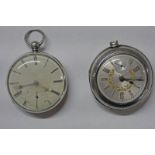 SILVER DOUBLE CASED POCKET WATCH WITH GOLD AND SILVERED DIAL BY ALEXANDER SHARPLES OF 28 BRIDGE