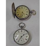 SILVER OPEN FACE POCKET WATCH BY JOHN FORREST LONDON - CHESTER 1895 & A SILVER HUNTER POCKET WATCH,