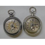 ALEXANDER SHARPLES, BRECHIN, SILVER DOUBLE CASED POCKET WATCH, WITH GOLD & SILVER DIAL, LONDON 1909,