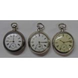 3 SILVER DOUBLE CASED POCKETWATCHES BY: ANDREW CRAIGHEAD OF INVERURIE - LONDON 1883,