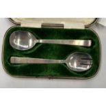 PAIR OF SILVER SALAD SERVERS BY GLADYS SCHERNER,