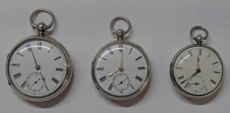 3 SILVER OPENFACE POCKETWATCHES 1 BY EDMUND HEELEY & CO OF BIRMINGHAM - LONDON 1835,