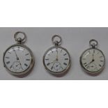 3 SILVER OPENFACE POCKETWATCHES 1 BY EDMUND HEELEY & CO OF BIRMINGHAM - LONDON 1835,