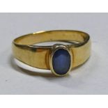 14K GOLD SAPPHIRE SET RING - 3G