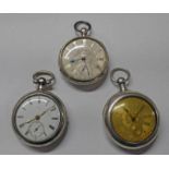 DOUBLE CASED SILVER POCKET WATCH WITH GOLD AND SILVER DIAL BY JOHN ANDERSON OF 6 KEPTIE STREET