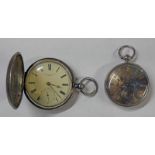 SILVER HUNTER POCKET WATCH BY JOHN FORREST OF LONDON - BIRMINGHAM 1893 AND A SILVER OPENFACE POCKET