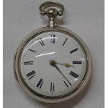 SILVER PAIR CASED VERGE POCKET WATCH, BY P JOHN EDINBURGH - LONDON 1804.