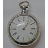 SILVER DOUBLE CASED VERGE POCKET WATCH BY WILLIAM ROBSON OF BANFF - LONDON 1858.