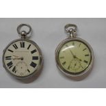 SILVER DOUBLE CASED POCKETWATCH BY WILLIAM WATSON OF FYVIE - LONDON 1883 & A SILVER OPENFACED