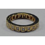 9CT GOLD DIAMOND SET ETERNITY RING, SIZE K - 4.