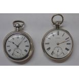 SILVER OPENFACED POCKET WATCH BY R EPRILE EDINBURGH - CHESTER 1890 & A SILVER DOUBLE CASED