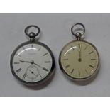 2 SILVER OPENFACE POCKETWATCHES BY WILLIAM SHARPLES OF FORFAR - LONDON 1883 & W BRADSHAW,