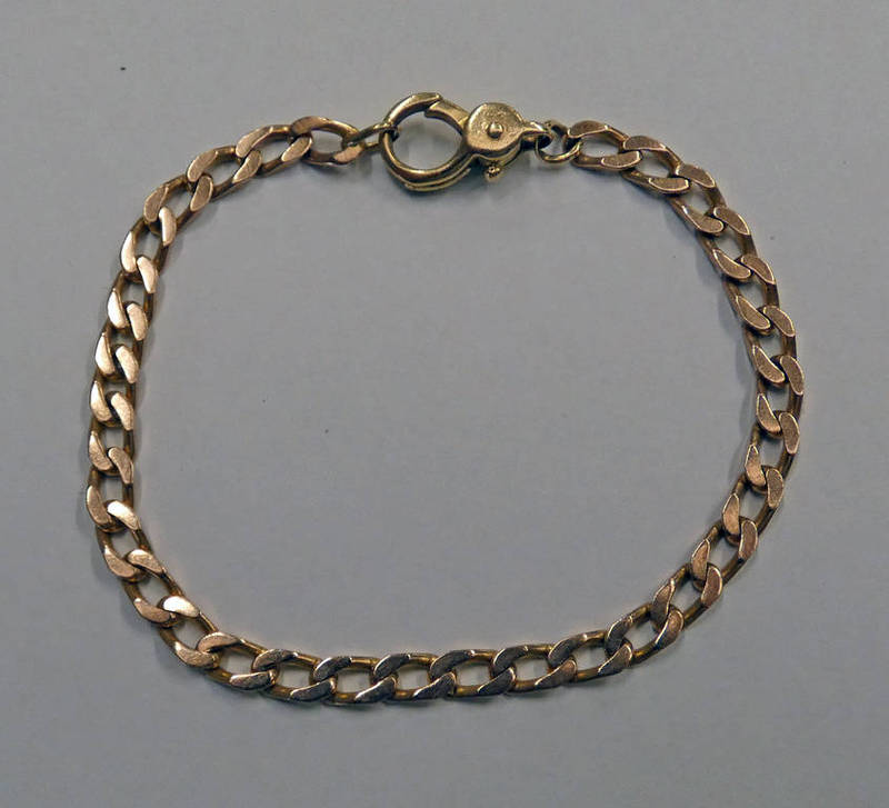 9CT GOLD FLAT LINK BRACELET - 9G Condition Report: Length: 19.5cm.