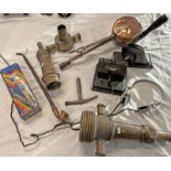 2 FIRE HOSE, NOZZLES, DIE STAMP,
