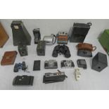 SELECTION OF CAMERAS, ETC TO INCLUDE ZEISS IKON, LIZARS ABERDEEN FOLDING KODAK CAMERA, BACK CAMERA,