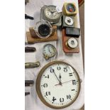 SELECTION OF CLOCKS, BAROMETERS ETC TO INCLUDE A BENZING COMATIC PIGEON TIMING CLOCK,