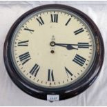 GPO WALL CLOCK WITH FUSEE MOVEMENT Condition Report: Sold as seen with no guarantee.