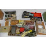 SELECTION OF FISHING RELATED ITEMS TO INCLUDE FLIES, LINE, LURES, WALLETS,