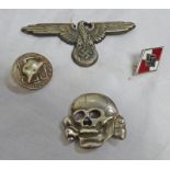 4 THIRD REICH STYLE SS AND VETERANS BADGES