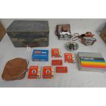 RUSSIAN CAMERA WITH CARRY CASE, KODAK RETINETTE CAMERA WITH CASE, KODABLITZ FLASH IN CASE,