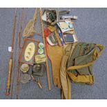 LOT WITHDRAWN VARIOUS HOOKS, LURES, FISHING REELS, THE GORDON 3' 14" BY SHARPES ABERDEEN,