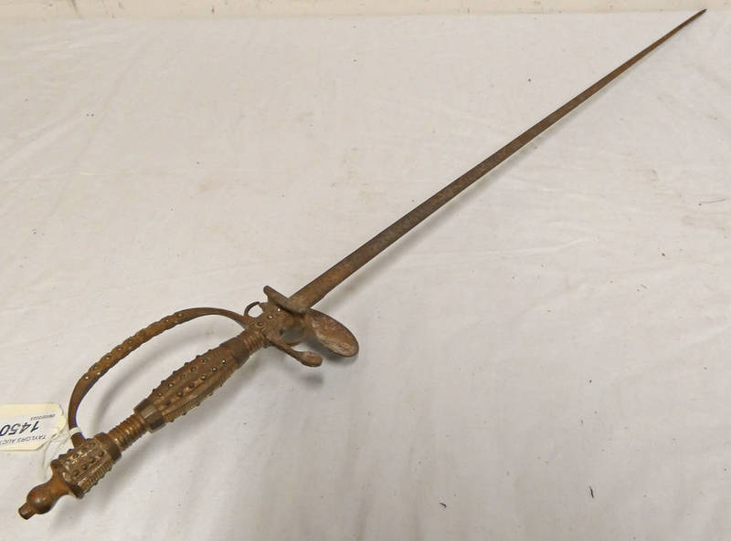 GEORGIAN SMALL SWORD WITH CUT STEEL HILT, 78.