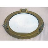 BRASS PORT HOLE MIRROR WITH FALL FRONT
