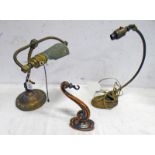 TWO EARLY 20TH CENTURY TABLE LAMPS AND A COPPER COATED WALL ARM -3-