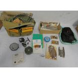 SELECTION OF FISHING RELATED ITEMS TO INCLUDE RICHARD WHEATLEY SILMALLOY FLY TIN WITH CONTENTS OF
