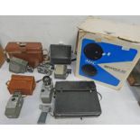 SELECTION OF CAMERA RELATED ITEMS TO INCLUDE IMAC BISONIX 8-S8 SOUND PROJECTOR IN BOX,