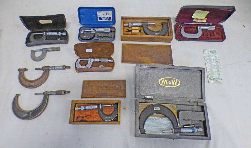 SELECTION OF MICROMETERS FROM MAKERS SUCH AS MOORE & WRIGHT ETC
