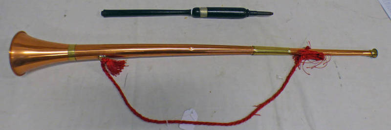 BAG PIPE CHANTER & A COPPER POSTING HORN -2-