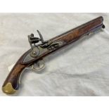 LOT WITHDRAWN COPY OF A GEORGIAN FLINTLOCK CAVALRY PISTOL