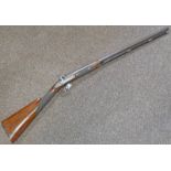 13 BORE PERCUSSION SPORTING GUN BY J BLANCH & SON, LONDON WITH 74.