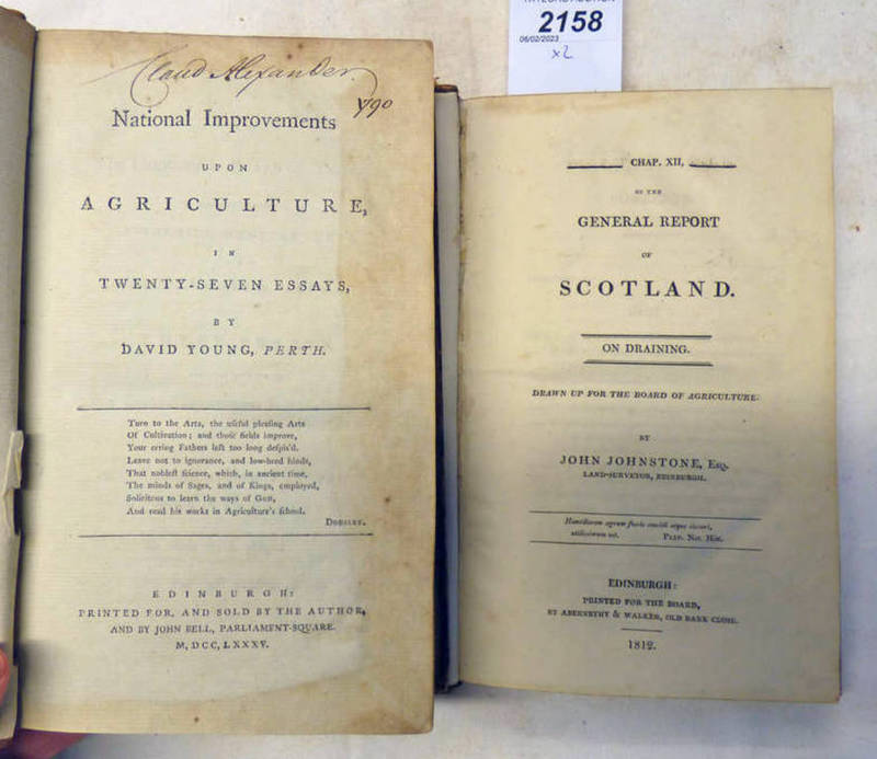 NATIONAL IMPROVEMENTS UPON AGRICULTURE, IN TWENTY SEVEN ESSAYS BY DAVID YOUNG,